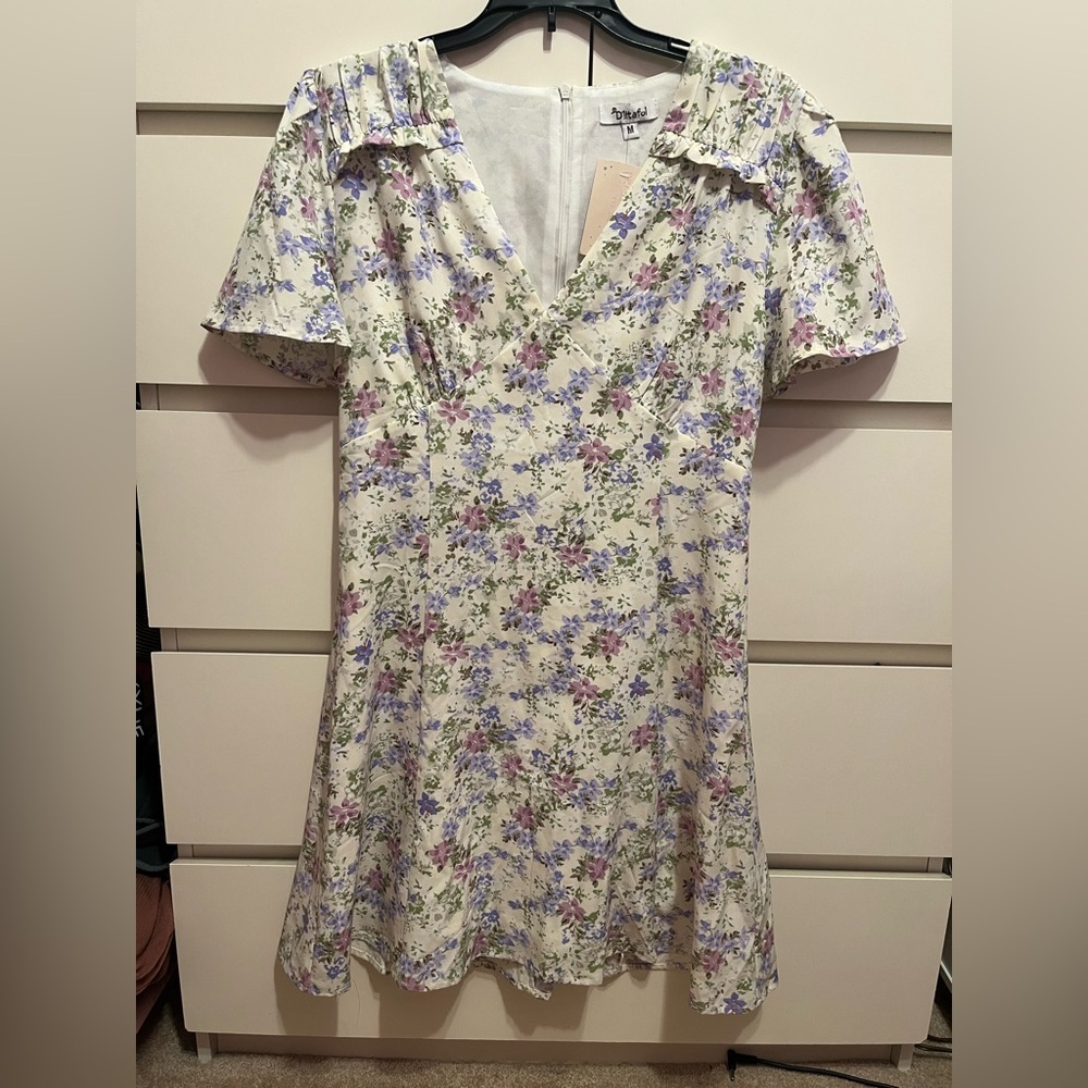 NWT D’liteful floral midi dress with ruffles